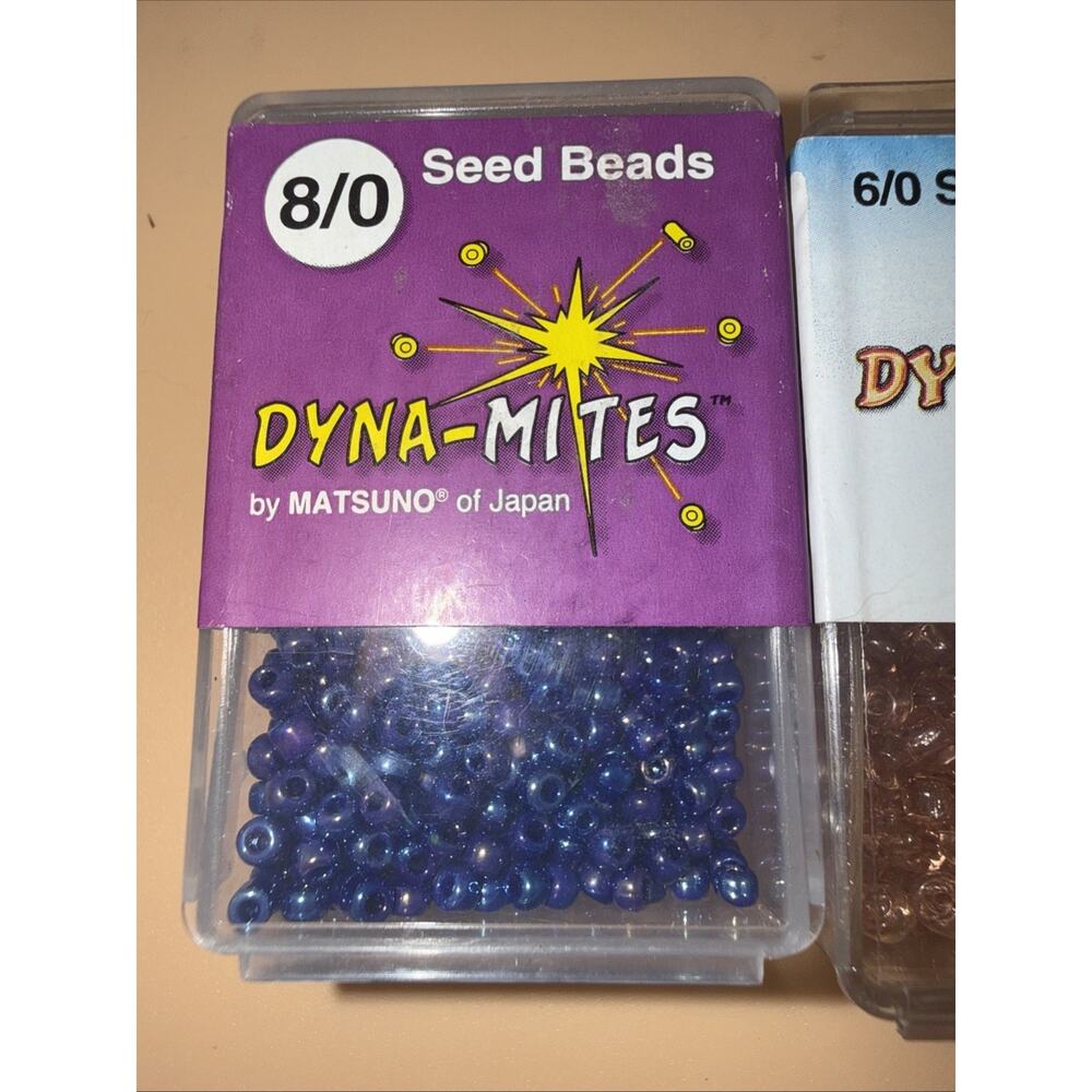 (4 Lot) 11,8,6-0-DYNA MITES SEED BEADS MULTI-COLOR Matsuno Japan 40 gram each - Picture 2 of 9